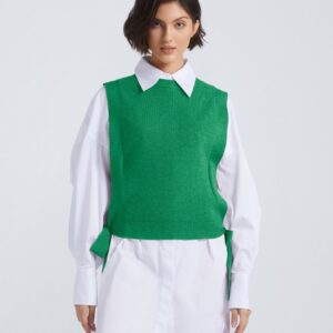 Crew Neck Mid-Length Knitted Vest (PRE-ORDER)