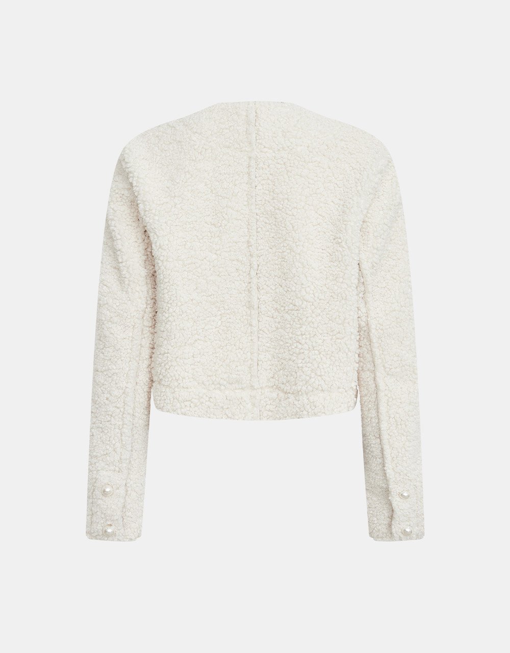 Faux Pearl Button Dual Pocket Jacket - Image 12